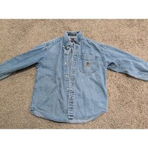 Kid's 90's Vintage Tommy Hilfiger Denim Button Down - Small (Around a 6/7) *READ